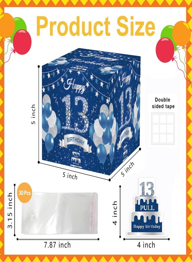 GOLDCROW Blue Silver Money Box for Boys - Pull Out Cash Gift with Surprise, Perfect for 13th Birthday Party Decorations - Image 2